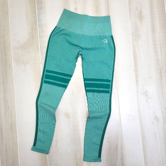 Bombshell Leggings Women's Medium Large Thigh High Green Seamless High Rise m/l - Picture 5 of 10